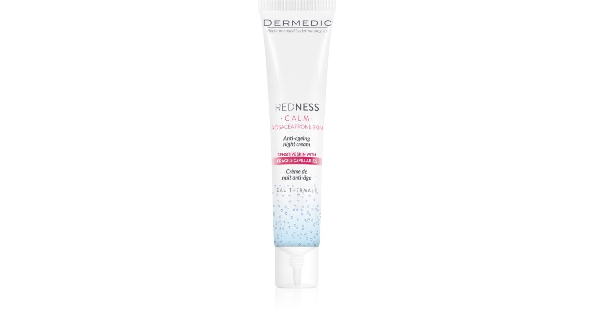 Dermedic Crema de noapte Redness Calm impotriva primelor semne de imbatranire pentru piele sensibila si inrosita 40 ml