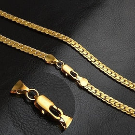 hommes 1pc boutons de manchette chaîne collier collier collier long collier cuivre tendance colliers soirée mascarade punk blinging doré