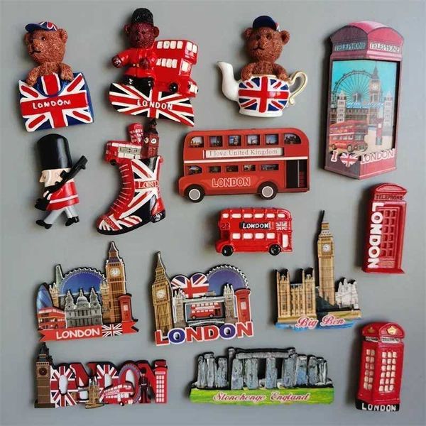 Fridge Magnets UK Refrigerator Magnet London Bus Big Ben Windsor Oxford Bear UK Magnetic Refrigerator Stickers Collection Gift Q241108