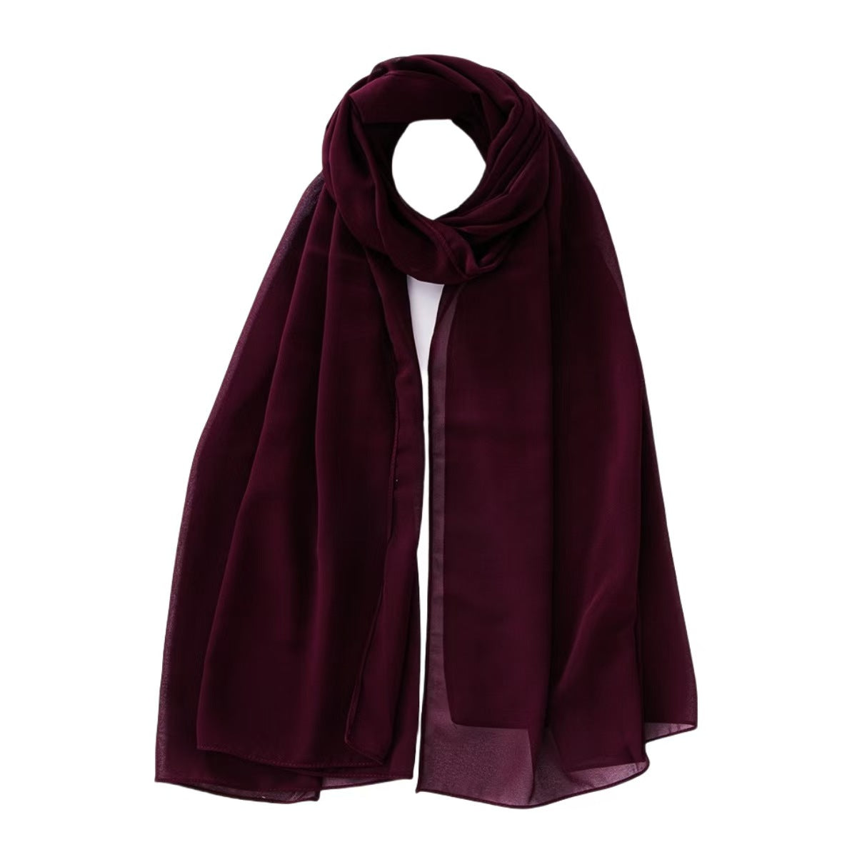 T1170 solid color Malay long scarf monochrome bubble scarf pearl chiffon female scarf headscarf