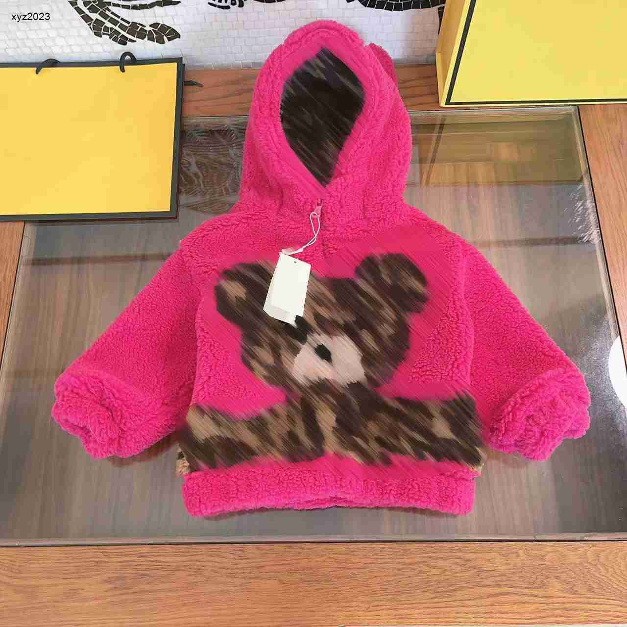 Fashion toddler jacket kids designer clothes girl boy Outerwear Size 100-160 Letter skin bear print hooded baby coat Nov25