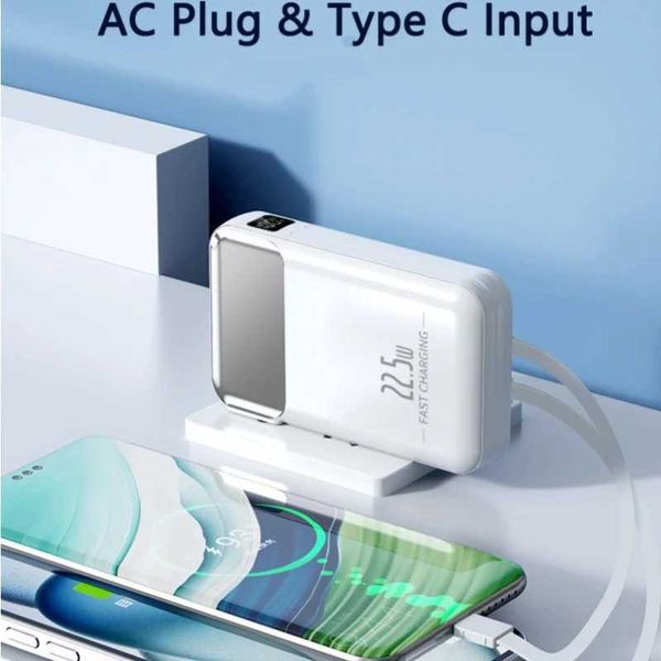 New Arrival 20000mAh wall charger power pack portable charger with cable AC plug power pack 22.5W fast charging suitable for iPhone 15 Z2410