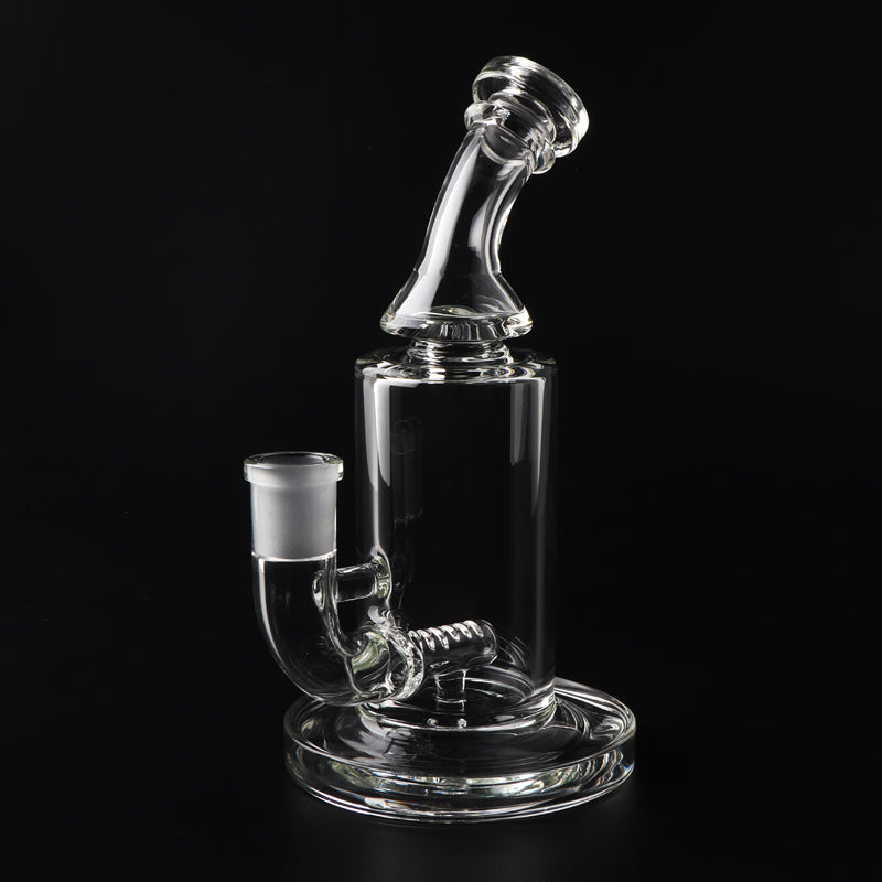 Beracky 14mm Female Clear Recycler Glass Water Bongs with Glass Bowl 7Inch bubbler dab rig Hookahs Glass Dab Rigs Water Pipes Beaker Bong Heady Oil