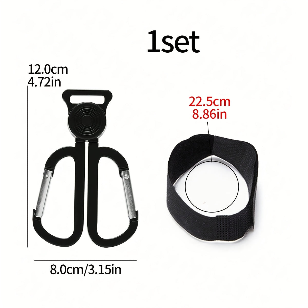 TEMU 1pc Adjustable Rotatable Carabiner - No-drill, , Multi-functional For Electric Scooters, Strollers, Wall Mount Utility Hook, Scooter Accessory||