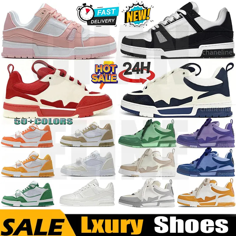 Free shipping Designer Luxury Shoes Men Womens Platform Embossed Virgil Skate Shoes Overlays canvas leather White Pandasneaker Trainers Casual Shoes