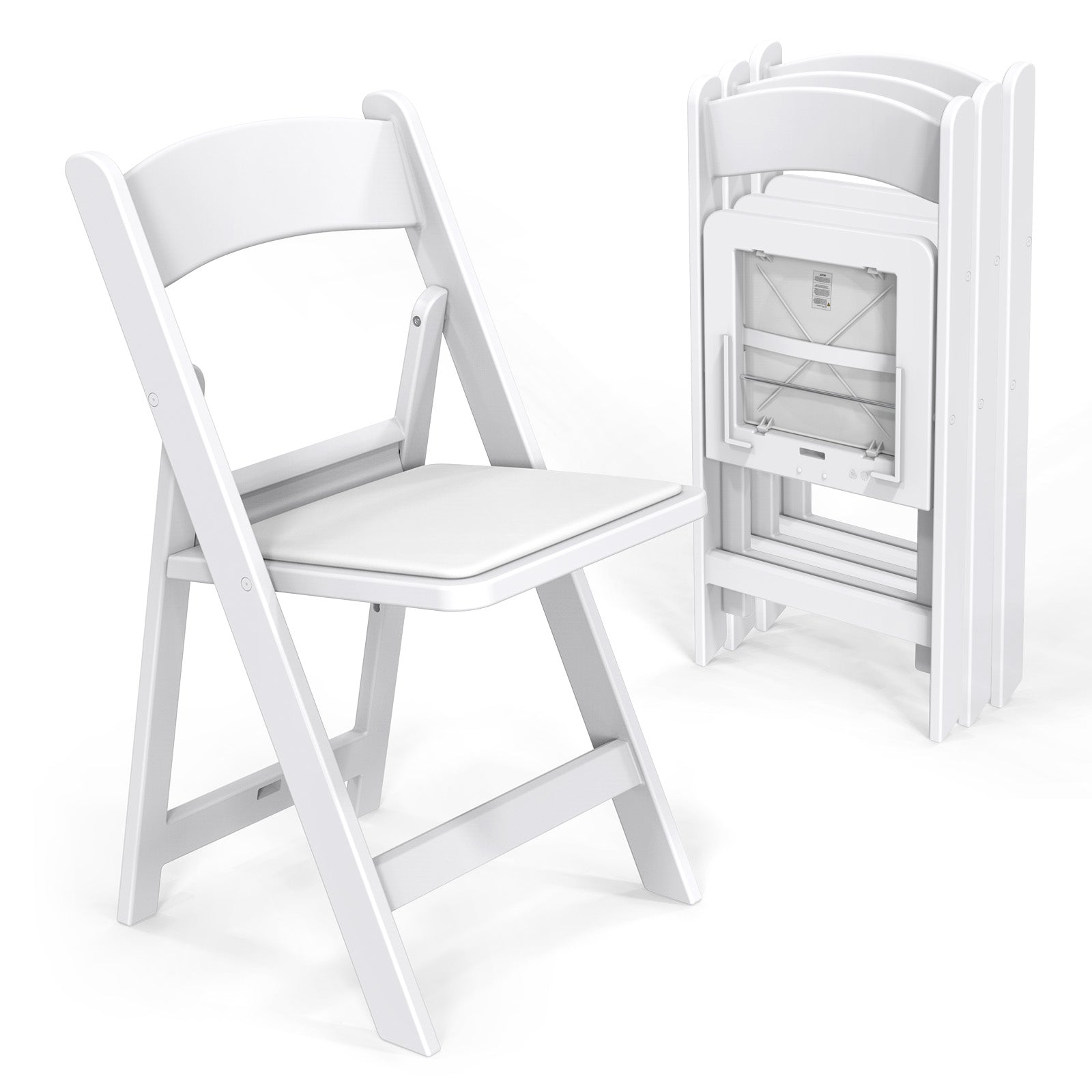 TEMU Resin Folding Chairs With Cushion, Foldable Plastic Chair With Comfortable Padded Seats, Event Party Indoor Outdoor