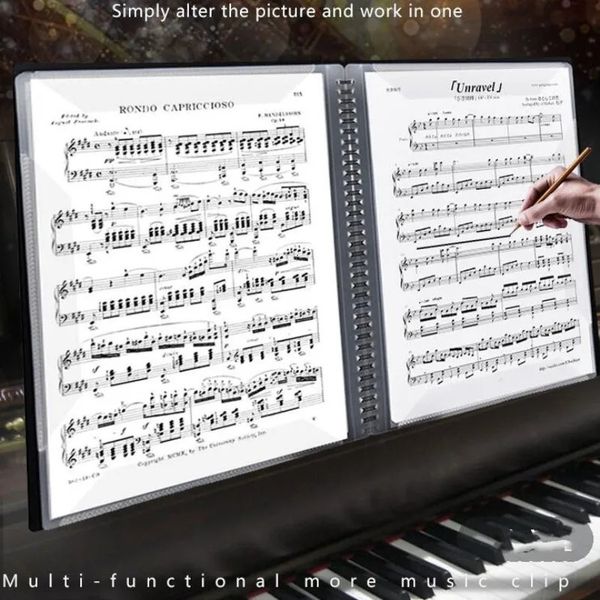 Filing Supplies 15 Pages A3 Larger Multilayer Music Folder File Plastic Paper Data Bag Products Document Score Piano 231219