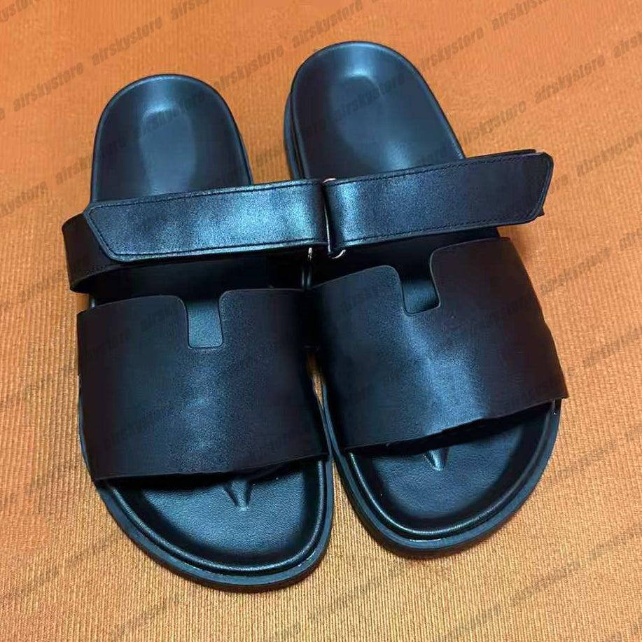 designer slide Slippers Beach Classic Flat Sandals Slide Luxury Summer Lady Leather Flip Flops Top Quality Men Women Slides sandale Size 35-44