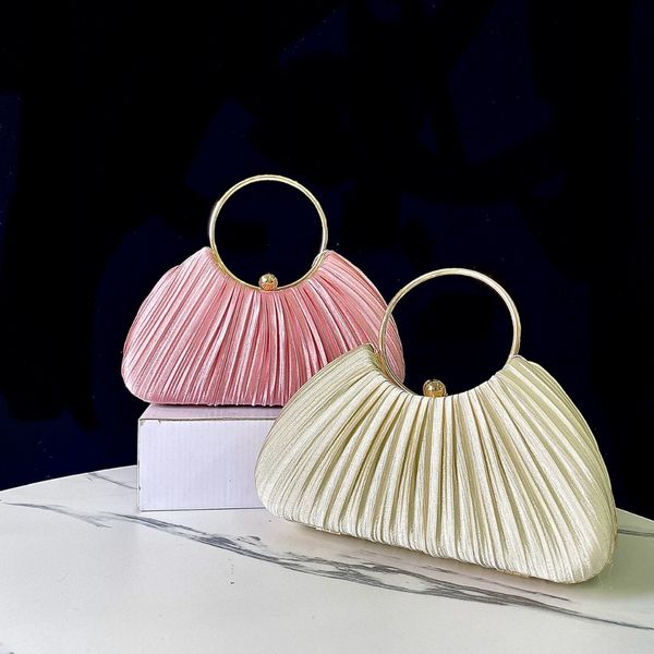 New socialite banquet party handbag, chain women&#039;s bag, pleated single shoulder crossbody bag