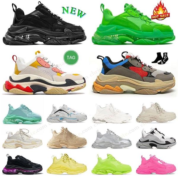 Outdoor High Quality Paris Zapatos Trainers Casual Shoes Men Track 17FW Tripler Black Clear Sole Dad Shoe Scarpe 2025 Tracks Luxury Triple S