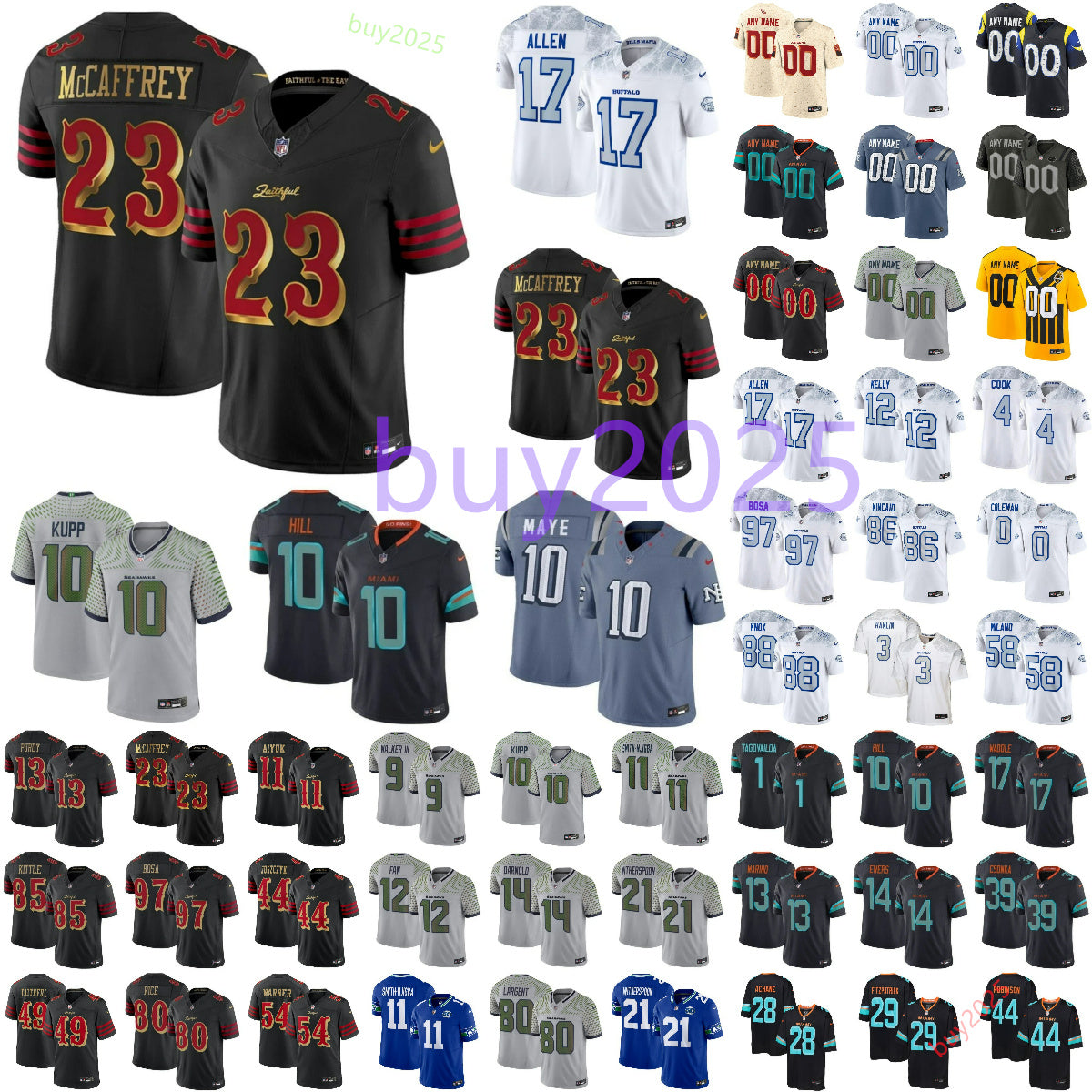 2025 Rivalries Brock Purdy Jersey George Kittle Ahmad Sauce Gardner Nick Bosa Fred Warner Brandon Aiyuk Josh Allen SSan FFrancisco 449ers BBills Foo