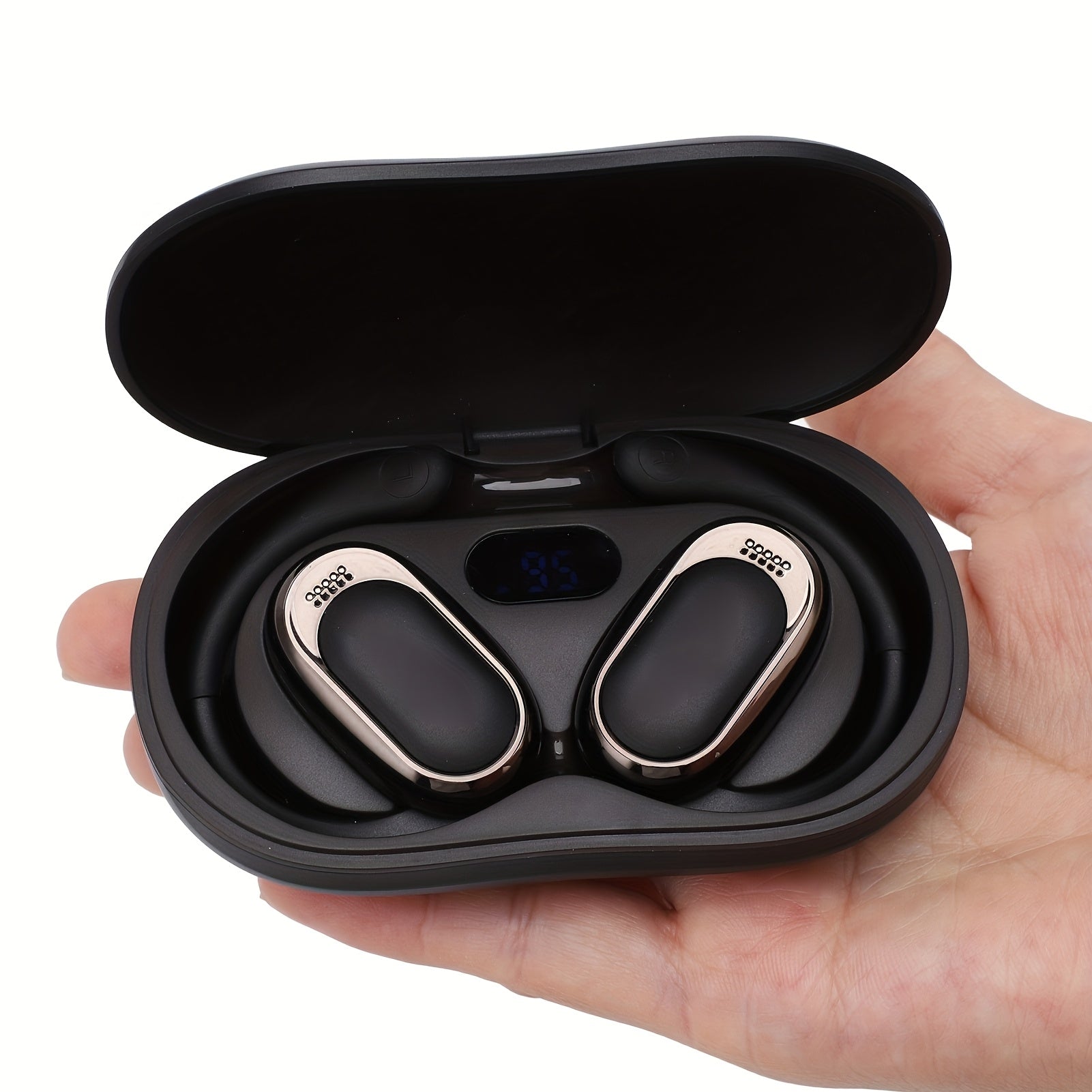 TEMU Language Translator Earbuds 144 Languages Translation 5. Earbuds Translator Charging Case For Business Travel Black Headphones