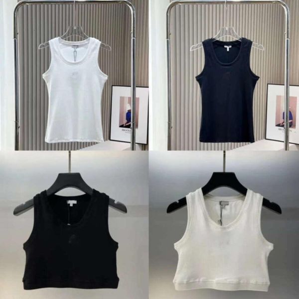 2025 Cropped Top T Shirts Women Knits Tank Top Designer Embroidery Vest Sleeveless Breathable Knitted Pullover Womens Sport Tops Summer Shor