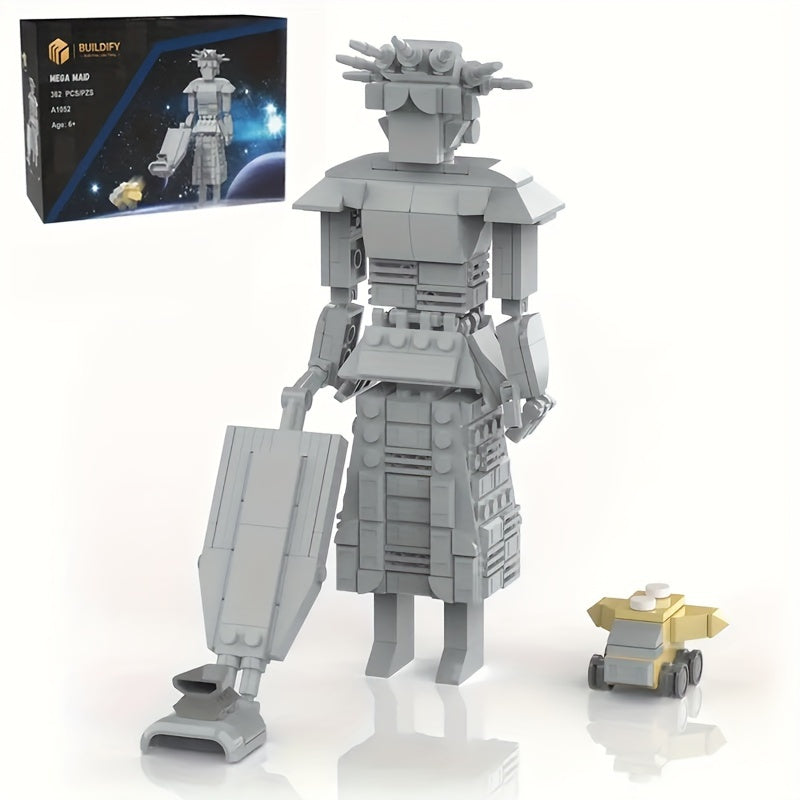 TEMU Space Ball Maid Building Set (362pcs) - Classic Movie Character Collectible Model, Nostalgic Robot Figure Toy, Desktop Display Decoration,