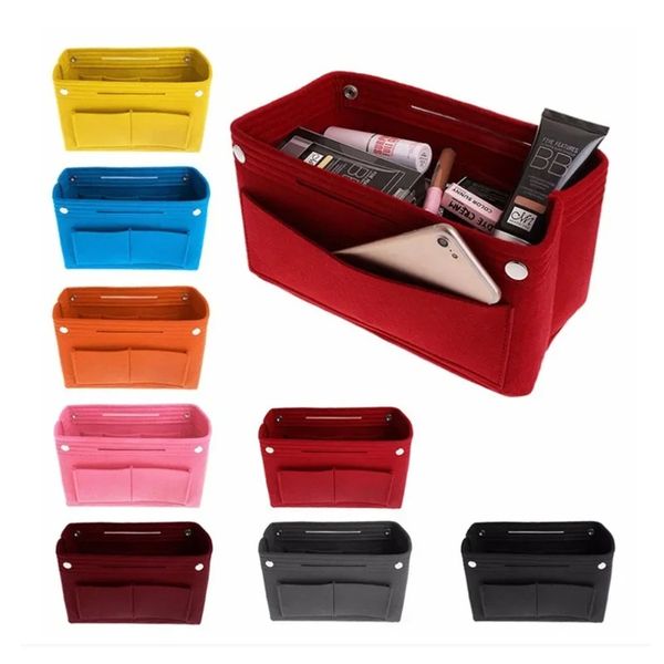 Multi-Pocket Travel Insert Felt Bag Purse Handbag Portable Dorm Room Cosmetic Storage Bags Bathroom Organizer