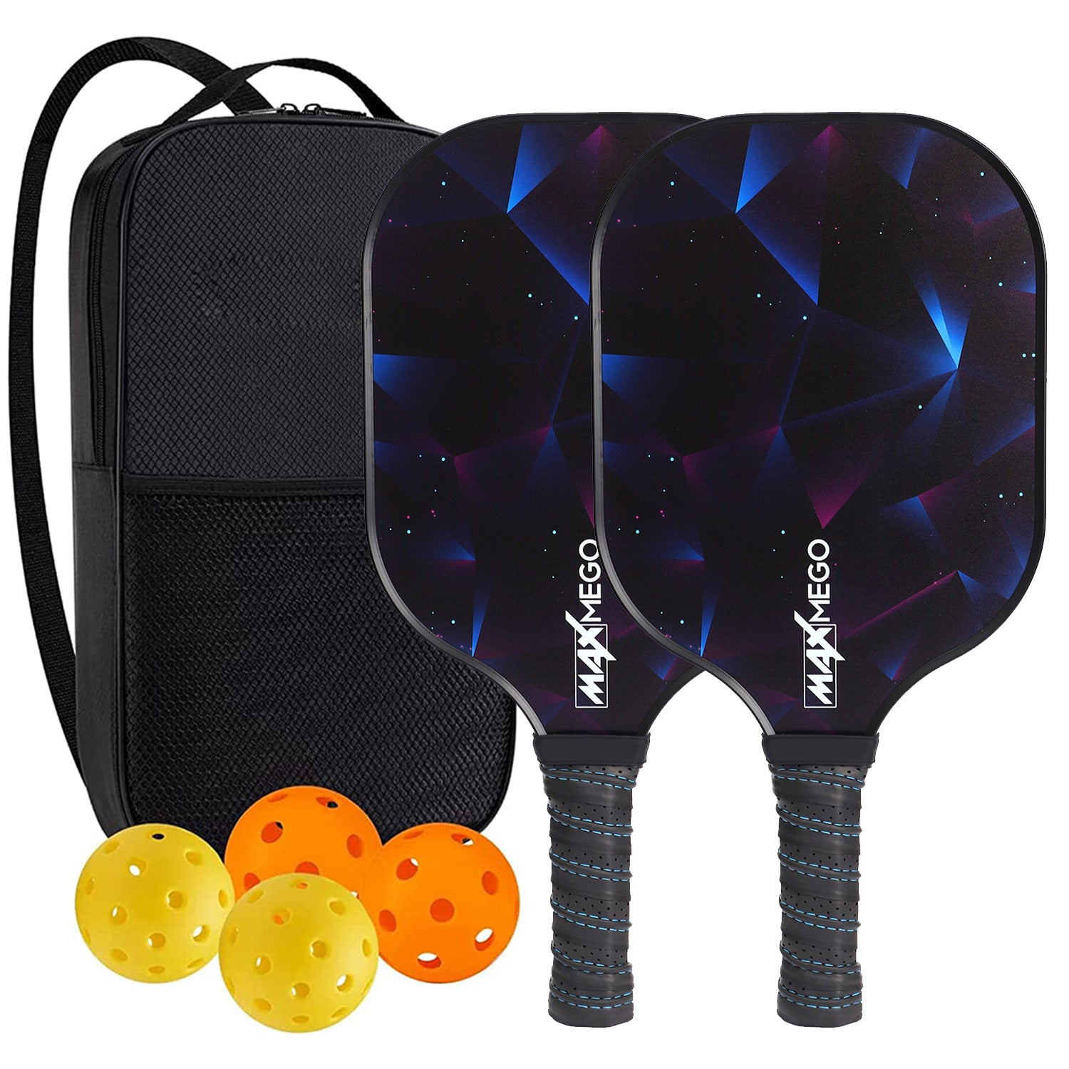 High-Performance Fiberglass Pickleball Paddle for Competitive Outdoors Games 2 Paddle & 4 ball & 1 bag 9916