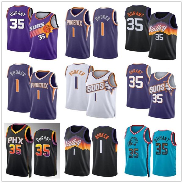 Phoenixs Sun Basketball Jersey Kevin Durant 35 Devin Booker 1 Bradley Beal 3 Men Steve 13 Nash Charles 34 Barkley 23-24 City Blue Edition Sh
