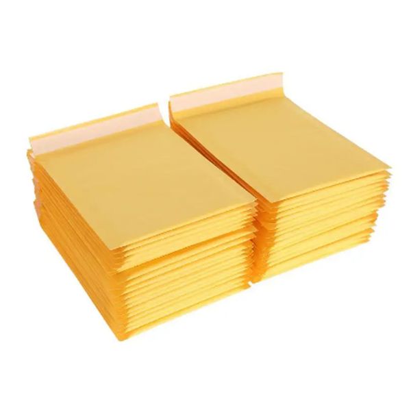 Bubble Padded Self-adhesive Sealing Yellow Kraft Paper Mailing Bag Business Mailers Supply Packing Envelope
