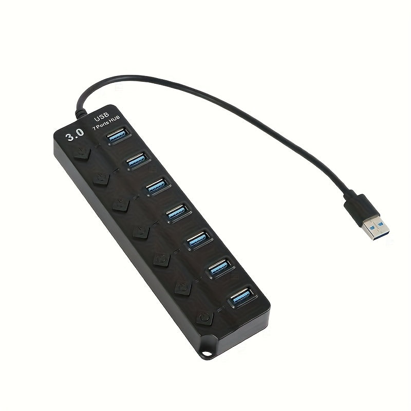 TEMU 3.07 Port Usb With Diamond Button Designed For Laptops - Plug And Play, 5v Power Supply