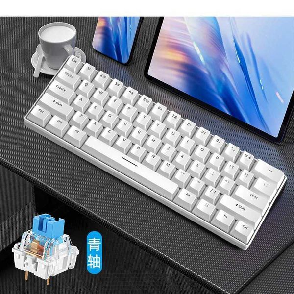 Keyboards Gaming keyboard white mechanical game USB Keyboards 60% mini teclado Spanish keyborad teclado pc key board Laptop Computer y240910