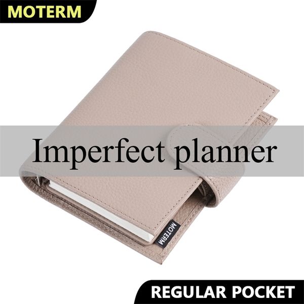 Notepads Limited Imperfect Moterm Regular Pocket Rings Planner Genuine Cowhide Leather A7 Notebook Agenda Organizer Journey Sketchbook 22091