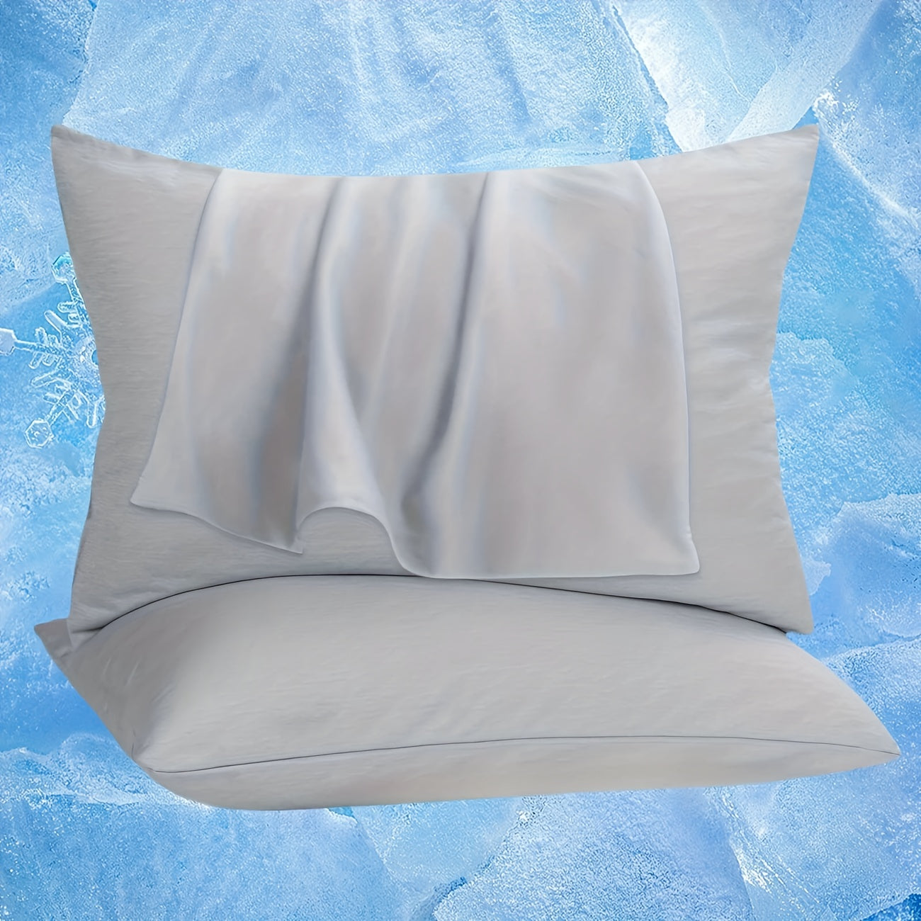 TEMU 2pcs Pillowcase Japanese Cooling Q-0.5 Cooling Pillowcase - Double Sided Cooling Fiber Technology, Hypoallergenic, Breathable, - Electrostatic