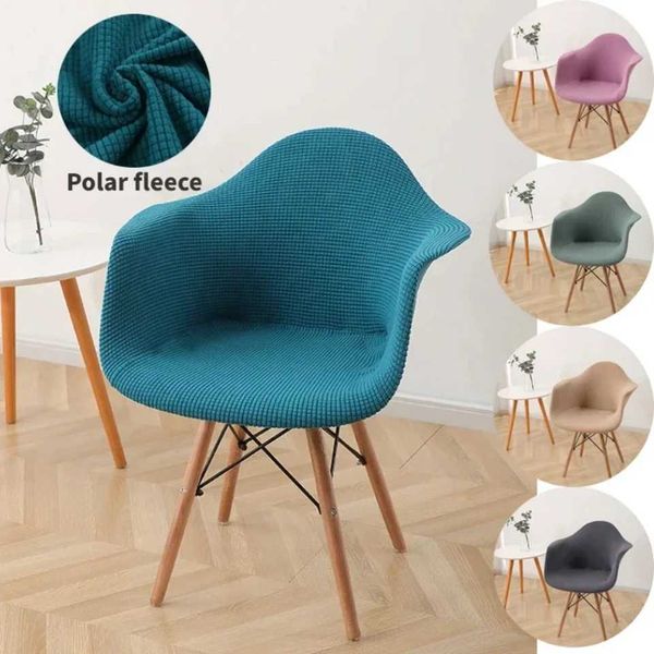 Soft Polar Fleece Armchair Shell Cover - Strehable Spandex Dining Chair Seat Covers - Cfortable Chairs Slipcover for KihenT250121