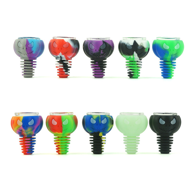 Luminous Bee Silicone Smoking Bowls Slides 14mm 18mm Male Mix Colors with Honeycomb Style Design For Glass Water Pipes