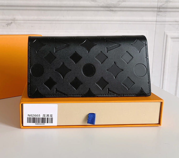 Fashion designer wallets luxury Brazza purse mens womens leather clutch bags Highs quality flower letter coin purses card holders original box dust