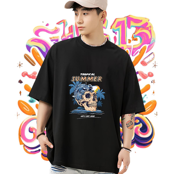 New Man T Shirts Customized Print Tshirts Beach Short sleeve Cotton Soft Cool Tops Tees