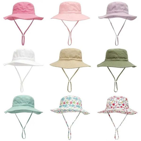 Summer Baby Sun Hat Baby Sun Hat for Girls and Boys Outdoor Neck Ear Cover Anti UV Kids Beach Caps Bucket Cap 0-8 Years M250121