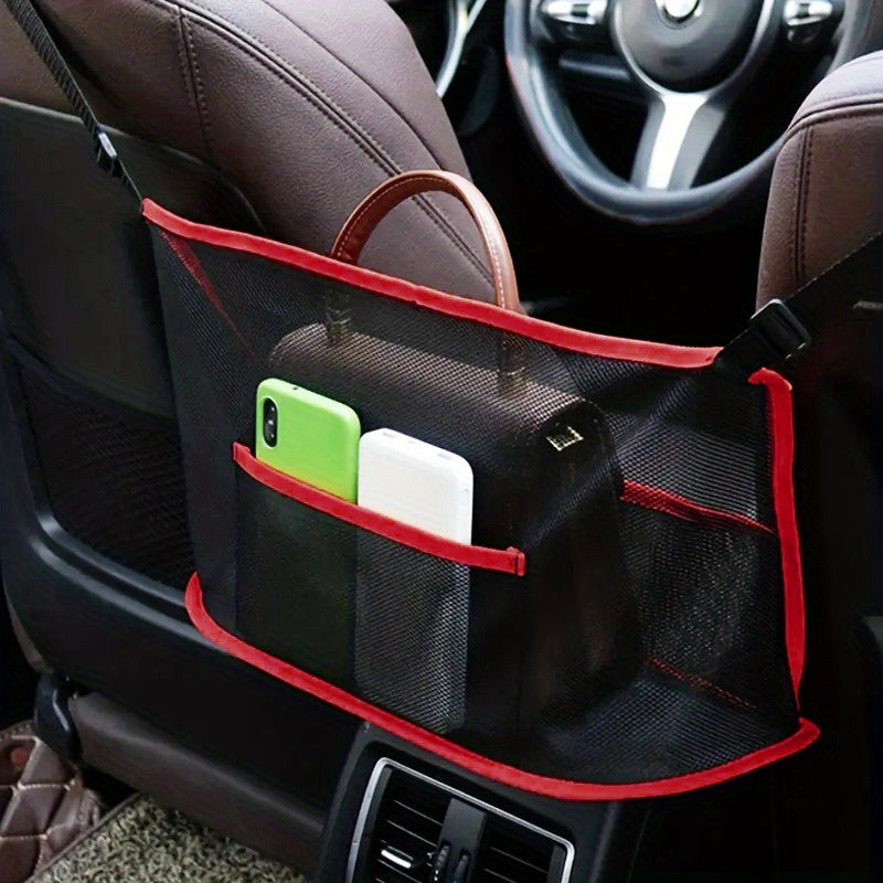 TEMU Large Capacity Car Seat Mesh Bag, Handbag Stand Organizer Bag, Seat Back Storage Bag, Mesh Large Capacity Bag, Driver Storage Mesh Bag, Wallet