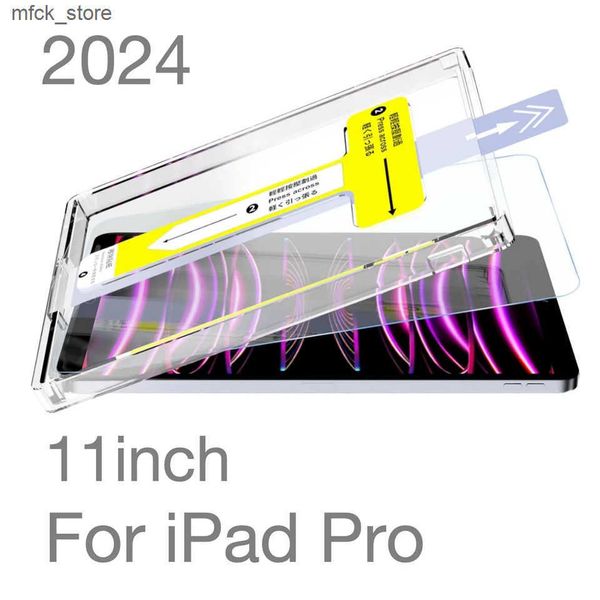 Tablet PC Screen Protectors 2024 For iPad Pro 11 11Inch 11in Inch Tempered Glass Screen Protector Easy Install Auto-Dust Removal Kit J241210