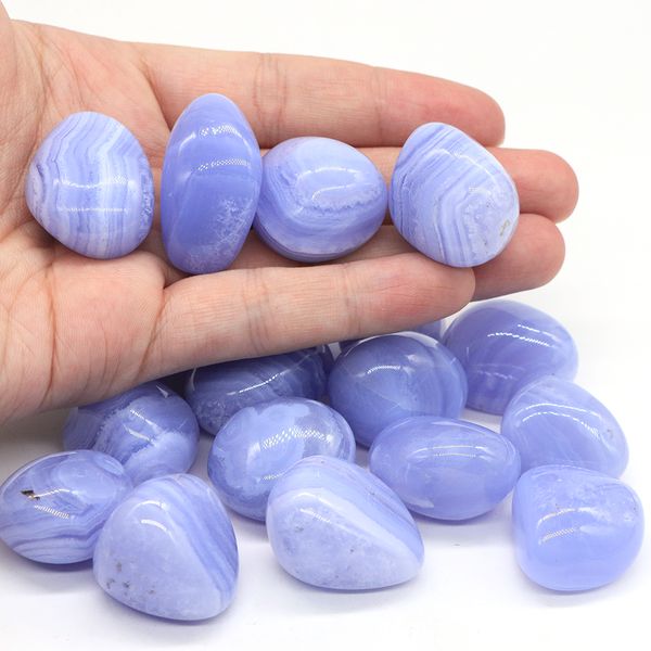 Nature Blue Lace Agate Gravel Specimen Size Irregular Tumbled Stones Reiki Healing Crystal Quartz Mineral Aquarium Home Decor