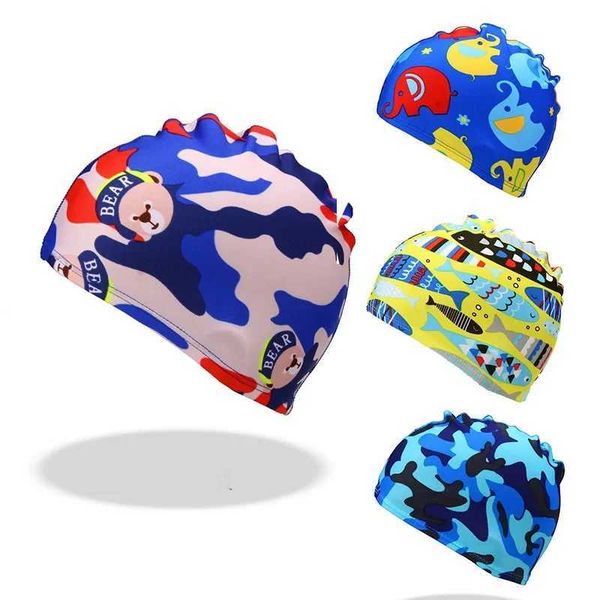 Childrens cartoon swimming pool animal dinosaur printing boys and girls swimming hats swimming pool equipment childrens swimming poolW241015