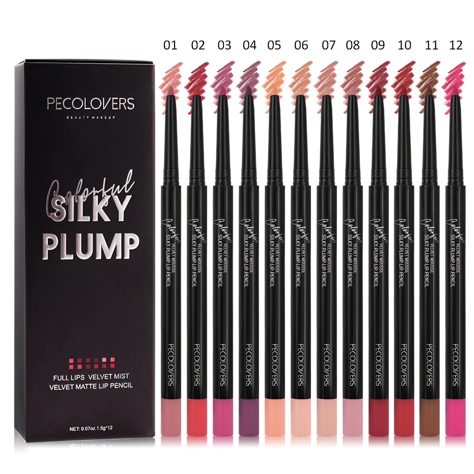 TEMU 12pcs-set Multi-functional Lipliner Pencil Long Lasting Waterproof Lip Eye Brow Cosmetic Makeup Colorful Lip Liner Pens Easter Makeup