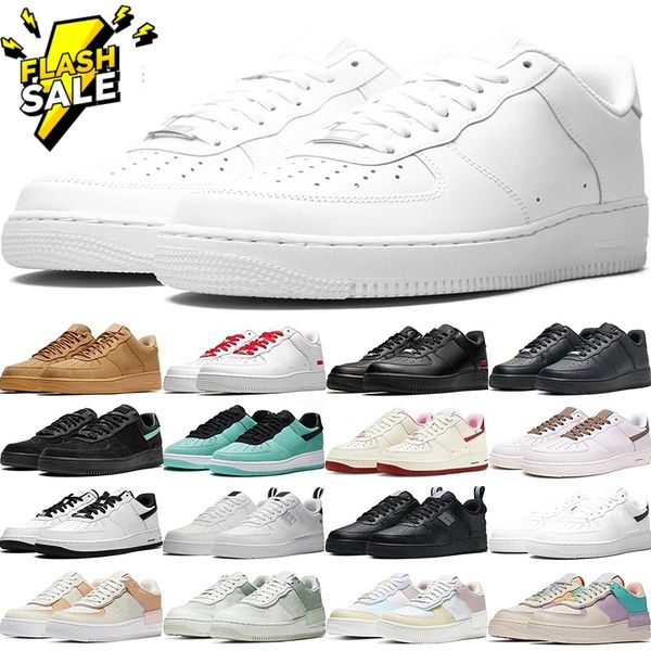 wholesale designer shoes Triple White Wheat mens trainers women sneakers sports shoe Low Tops Utility Black Spruce Aura Pale Ivory eur 36-47