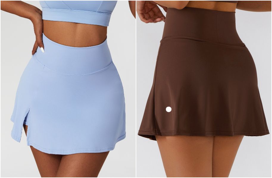 6358 Womens Yoga Outfit High Waist Hot Tennis Skirts Exercise Skirt Cheerleaders Short Dresses Wear Girls Running Elastic Lined Pants Sportswear Fre