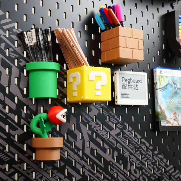 Storage Holders Racks 3D Printing for Skadis Pegboard Accessories Coin Box Water Pipe Brick Stationery Storage Pen Holder CL250210