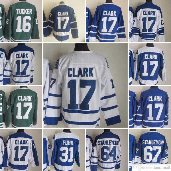 Movie CCM Vintage Ice Hockey 17 Wayne Simmonds Jerseys 16 Darcy Tucker 31 Grant Fuhr 64 Stanleycup Men Embroidery Jersey White Blue Green