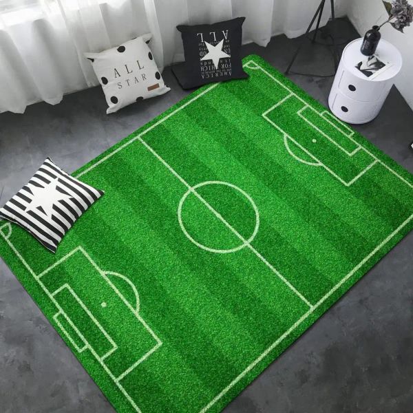 F-Football Field Plan Floor Mat Floor Mat INS Style Soft Bedroom Floor House Laundry Room Mat Anti-skid Bedside Area Rugs