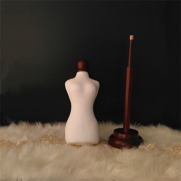 14 Brown Jewellery Female Half Body Sewing Mannequin Display Profissional Scale Teaching Tailor Wood Manikin Disk Base Can Pin E025