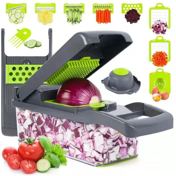 Vegetable Cutter Multifunctional Dicing Blades Slicer Shredder Fruit Peeler Potato Cheese Drain Grater Chopper Kitchen Tools 240420