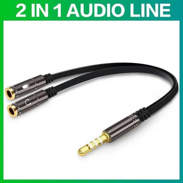 1PC 3.5mm audio splitter cable 1male 2female microphone headphone Y splitter for AUX cable headphone splitter for mobile phones Y250108