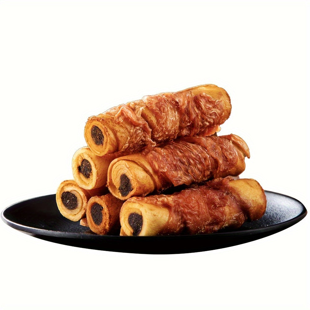 TEMU Cowhide Wrapped In Chicken-duck Beef Filling Dog Treats For Small, Medium, & Large Dog - Made With Chicken-duck And Cowhide - Healthy, High