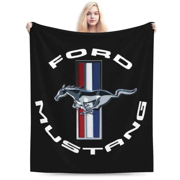 Ultra-Soft Warm Flannel Mustang Throw Blanket for Bed, Living Room, Picnic, Travel dh910320090