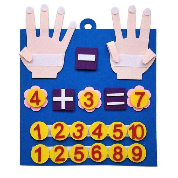 Childrens Montessori toys felt fingers numbers math toys childrens counting early learning and education toys childrens intelligence games W