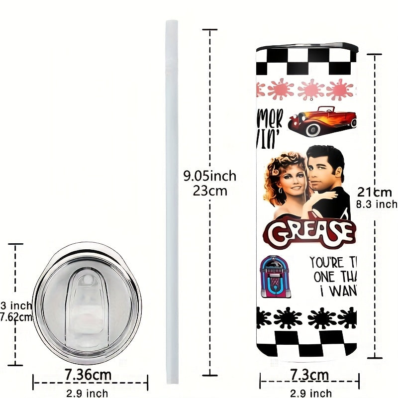 TEMU 1pc 20 Oz 2d Graphic Printed Vacuum Cup Mug, Gift For , Portable Stainless Steel Mug With Lid, Vacuum Cup Mug, Sports Mug, Coffee Mug, Suitable