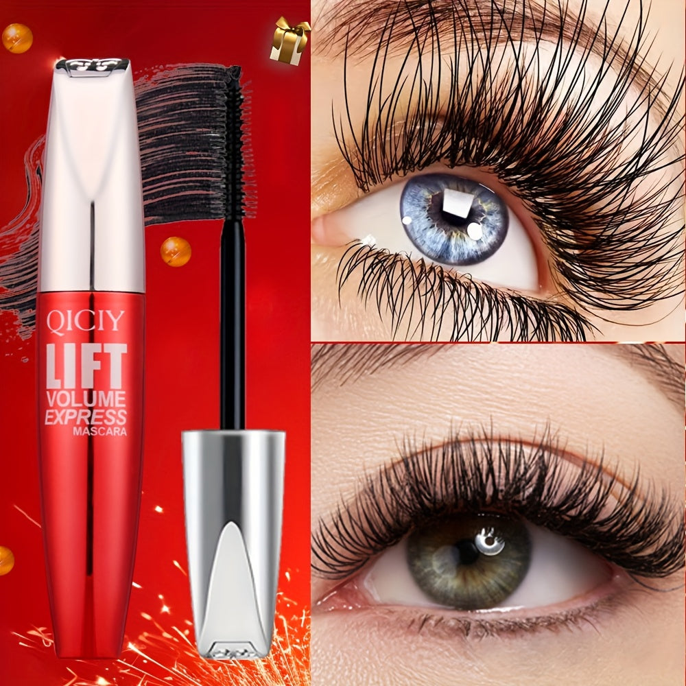 TEMU 2pcs Set 5d Great Volume Volume & Volume Mascara, Waterproof, Long-lasting No Make-up, Black, Suitable For Types, Natural Non-streaking