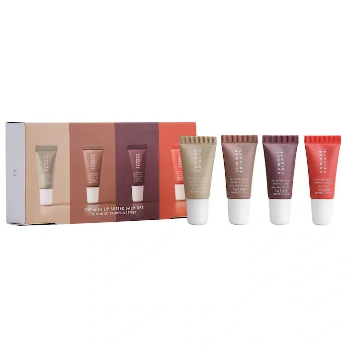 Makeup Lip Butter Balm Set 4pcs Lipgloss 5g Mini Gift Box Moisturize Smooth Oil Jelly Lipsticks Beige Vanilla Brown Sugar 4 colors SF Lip Care Cosme